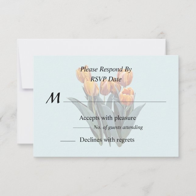 Orange Tulips RSVP Card (Front)