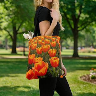 Orange Tulips Tote Bag