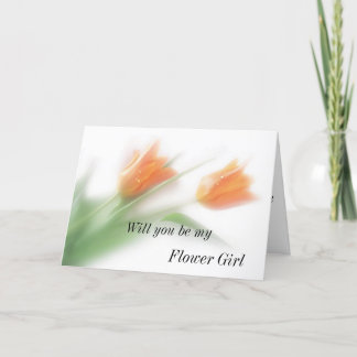 orange tulips - Will you be my Flower Girl Invitation