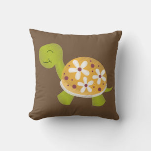 Orange Turtle Throw Pillow