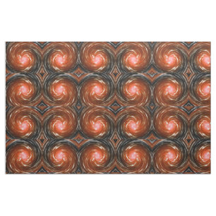 Orange Twist Abstract Art Fabric