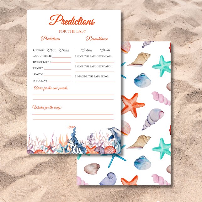 Orange under The sea baby shower Predictions Game (Creator Uploaded)