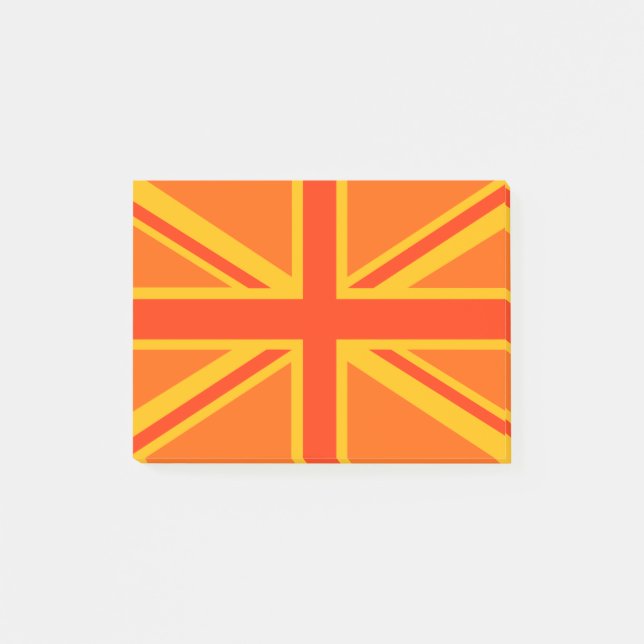 Orange Union Jack British Flag Decor Post-it Notes (Front)