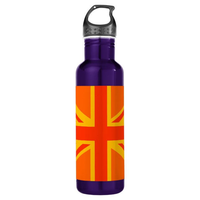 Orange Union Jack British Flag Swag 710 Ml Water Bottle (Front)