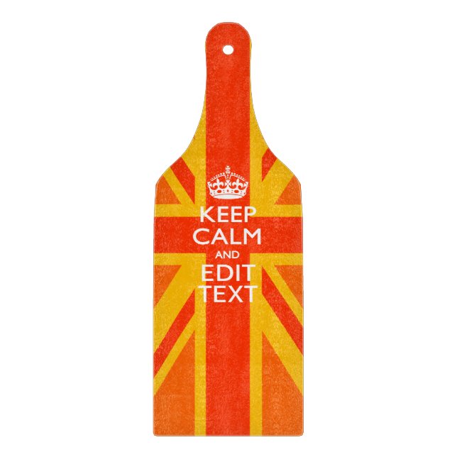 Orange Union Jack British Flag Swag Cutting Board (Front)