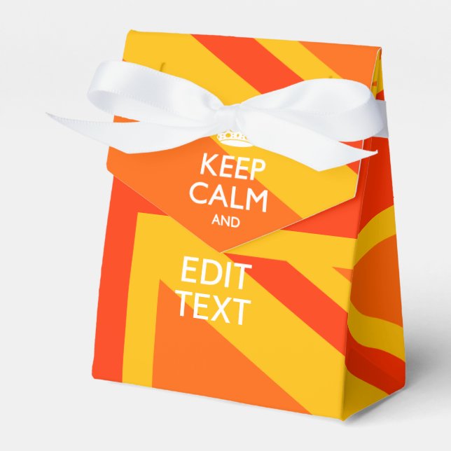 Orange Union Jack British Flag Swag Favour Box (Front Side)