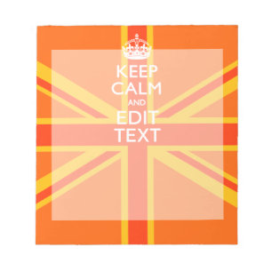 Orange Union Jack British Flag Swag Notepad