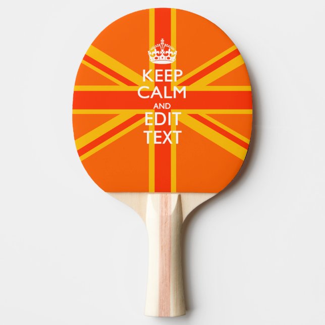 Orange Union Jack British Flag Swag Ping Pong Paddle (Front)