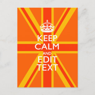 Orange Union Jack British Flag Swag Postcard