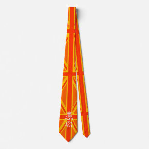 Orange Union Jack British Flag Swag Tie