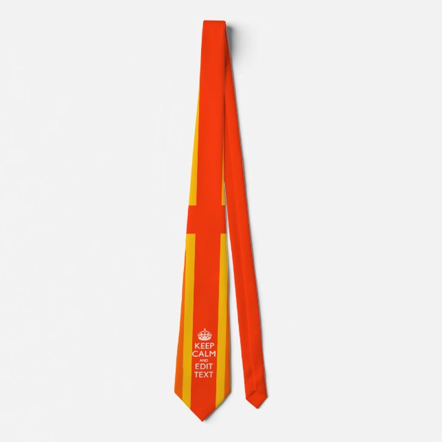 Orange Union Jack British Flag Swag Tie (Front)