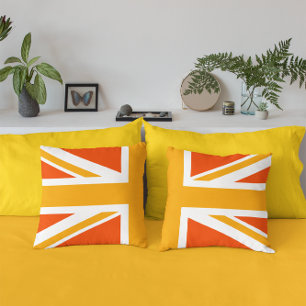 Orange Union Jack Half Cushion