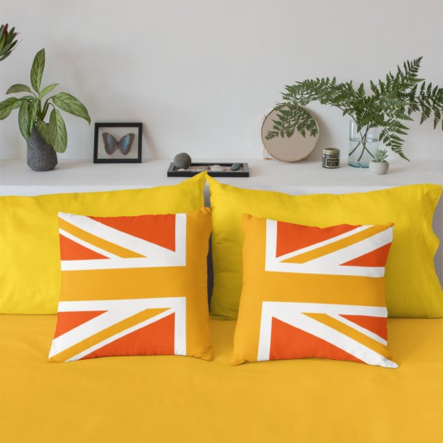 Orange Union Jack Half Cushion (Cool)