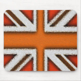 Orange Union Jack Mouse Pad
