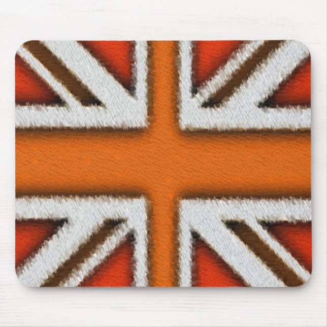 Orange Union Jack Mouse Pad (Front)