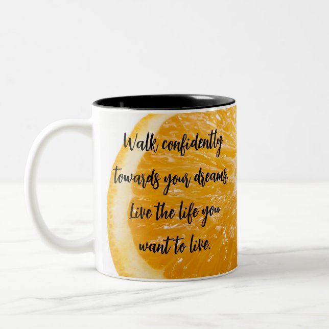 Orange Unisex Personalised Two-Tone Coffee Mug (Left)