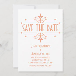 Orange v2 Fancy Ornamental Save the Date Invite