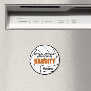 Orange Varsity Volleyball Custom High School Team Magnet