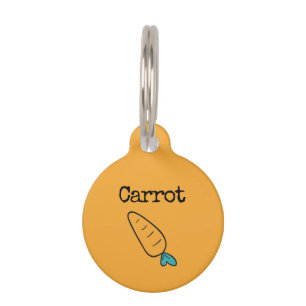 Orange Vegetable Carrot Pet Tag
