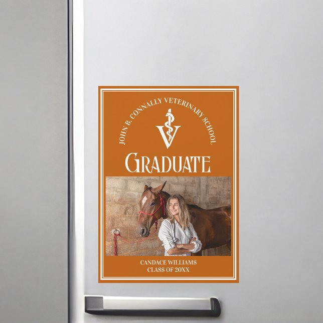 Orange Veterinary School Photo Graduation Magnet (Creator Uploaded)