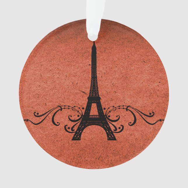 Orange Vintage French Flourish Ornament (Front)