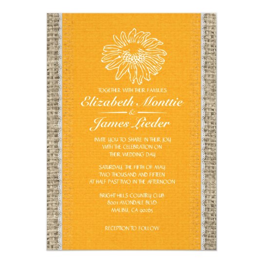 Orange Vintage Lace Wedding Invitations