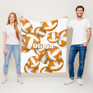 orange volleyball club colors sports room decor fleece blanket