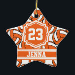 Orange Volleyball | Personalise Ceramic Ornament<br><div class="desc">Volleyball Sport Player Christmas Ornament ready for you to personalise. Makes a wonderful personalise gift for your volleyball player, coach, fan, etc... ⭐This Product is 100% Customisable. *****Click on CUSTOMIZE BUTTON to add, delete, move, resize, changed around, rotate, etc... any of the graphics or text. 99% of my designs in...</div>