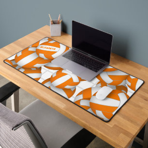 orange volleyball team colours athlete name desk mat