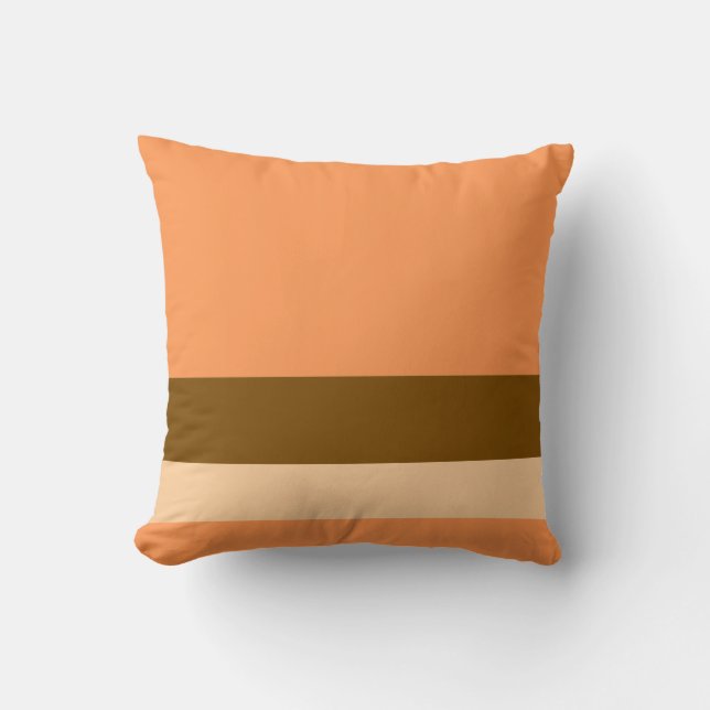 Orange w/ Divider Lines + Any Two Colours Throw Cushion (Front)