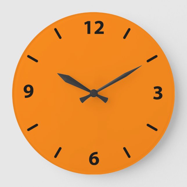Orange Wall Clock with Black Numbers (Front)