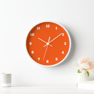 Orange Wall Clock with Custom Colours and Font
