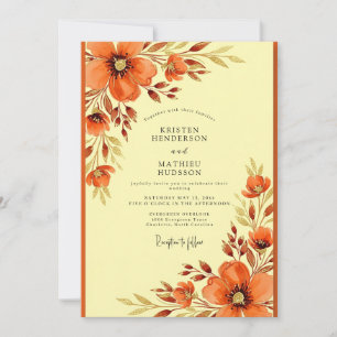 Orange Warm Autumn Wedding Invitation