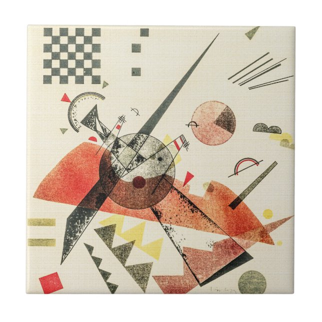 Orange - Wassily Kandinsky Modern Art Ceramic Tile (Front)