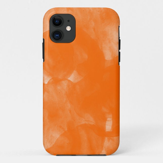 orange water colour paint iphone case (Back)