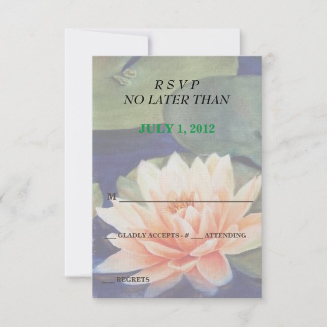 ORANGE WATER LILY  CUSTOMIZABLE RSVP CARDS (Front)
