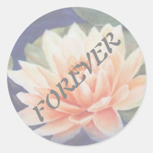 ORANGE WATER LILY WEDDING STICKERS