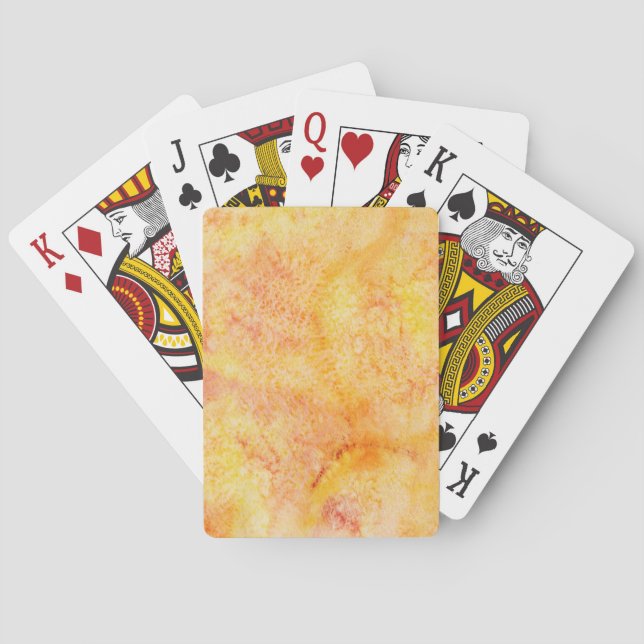Orange Watercolor Background Playing Cards (Back)