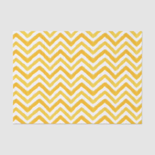 Orange Watercolor Chevron Tissue Paper (Front)