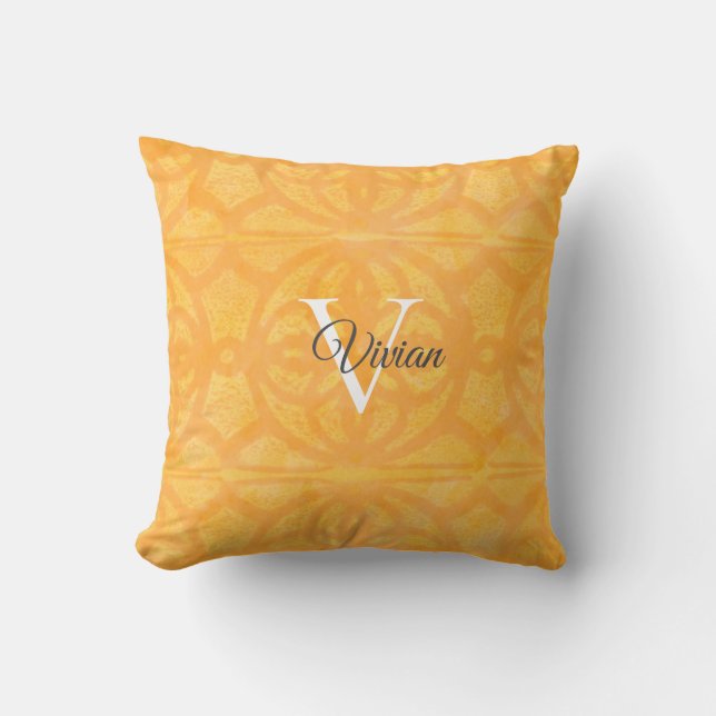 Orange Watercolor Cushion (Front)
