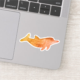 Orange Watercolor Dolphin