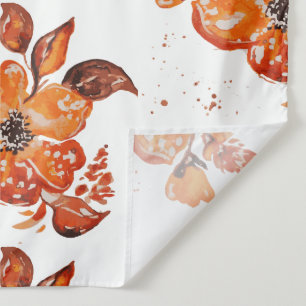 Orange Watercolor Flowers I Tapestry