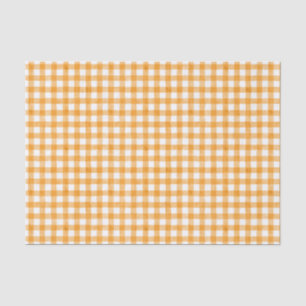 Orange Watercolor Gingham Tissue Paper