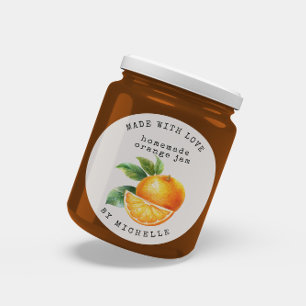 Orange Watercolor Jam Label Canning Sticker