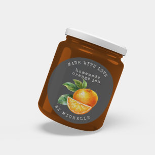 Orange Watercolor Jam Label Canning Sticker