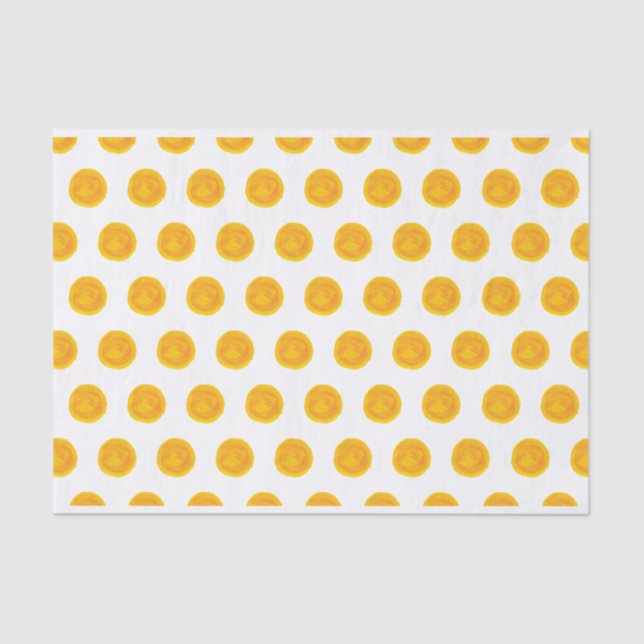 Orange Watercolor Polka Dots Tissue Paper (Front)
