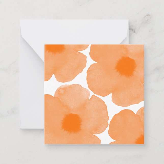 Orange Watercolor Poppy 3 Card (Front)
