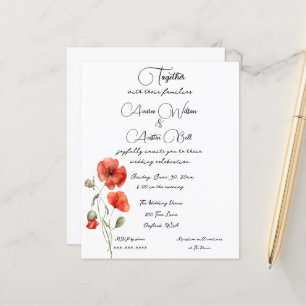 Orange Watercolor Poppy Minimalist 