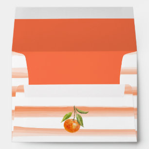 Orange Watercolor Stripes and Orange Graphic Envelope