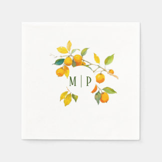 Orange watercolor theme Bright colors Napkin